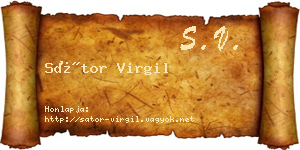 Sátor Virgil névjegykártya